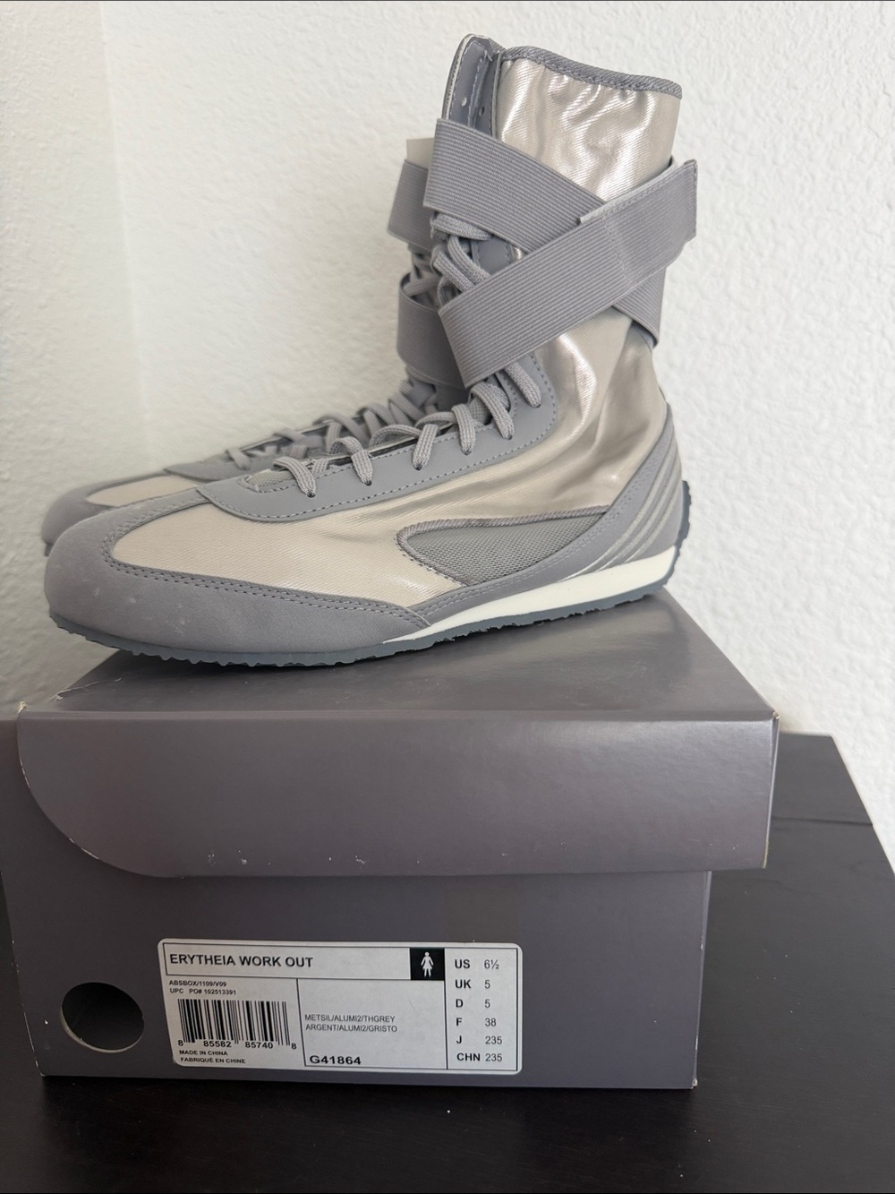 Adidas by Stella McCartney Gray High-Top Athletic Boots